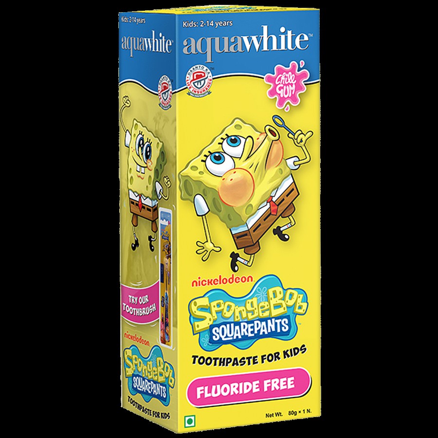 Aquawhite SpongeBob SquarePants Toothpaste For Kids - Fluoride-Free