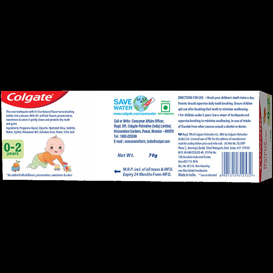 Colgate Kids Toothpaste - 0 To 2 Years