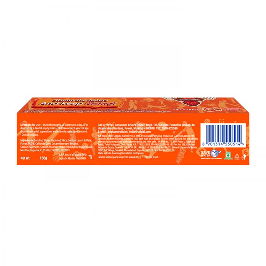 Colgate MaxFresh Orange Spicy Fresh Gel Toothpaste - Sunrisers Hyderabad Special Edition Pack