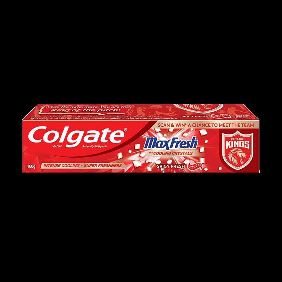 Colgate MaxFresh Red Spicy Fresh Gel Toothpaste - Punjab Kings Special Edition Pack