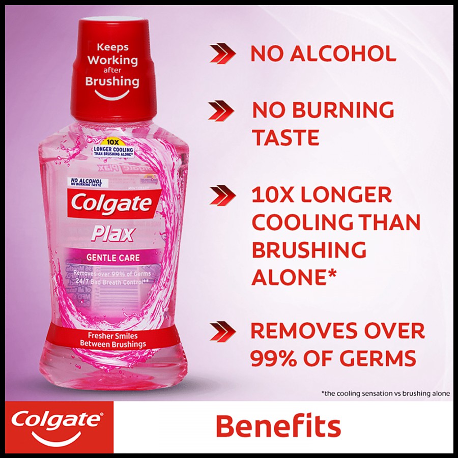 Colgate Sensitive Plus Toothpaste 70g+Soft Bristles Toothbrush 4pcs+Mouthwash Plax 250ml