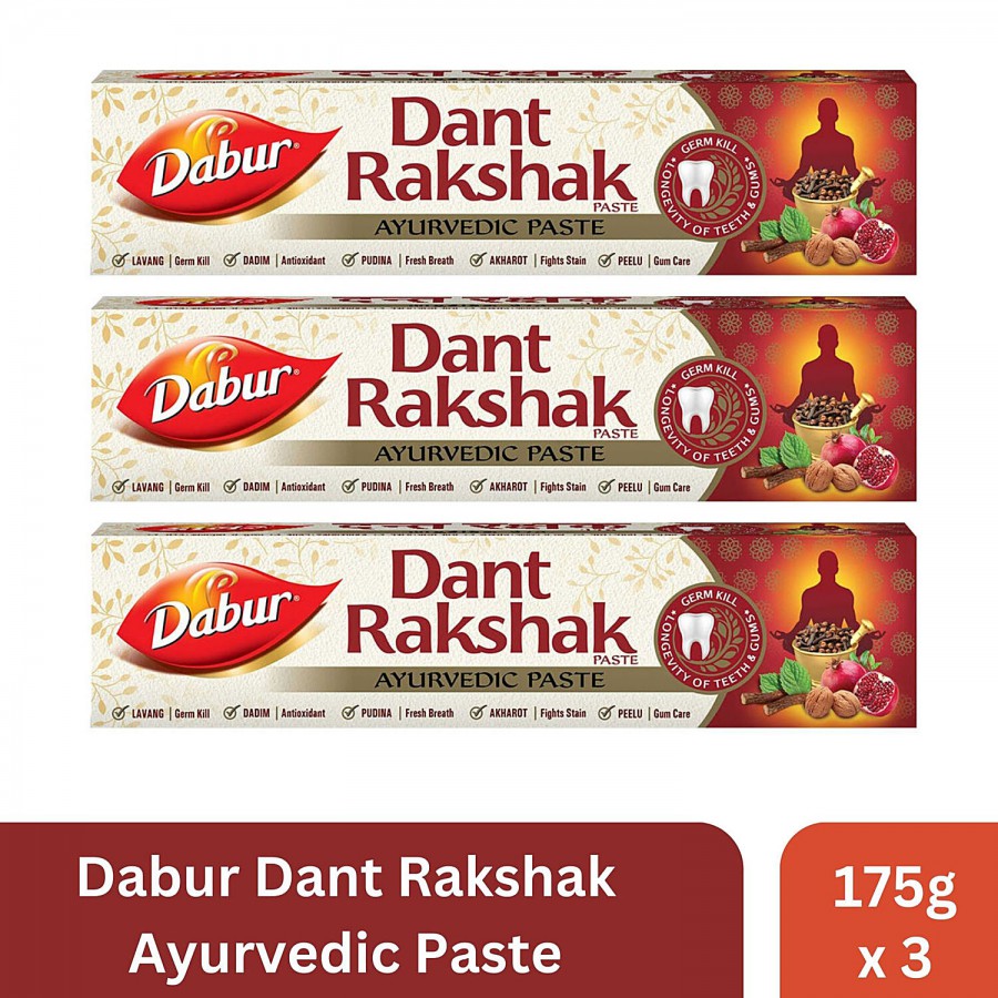 Dabur Dant Rakshak Paste - 32 Ayurvedic Herbs Kills Germs & Longevity Of Teeth & Gums