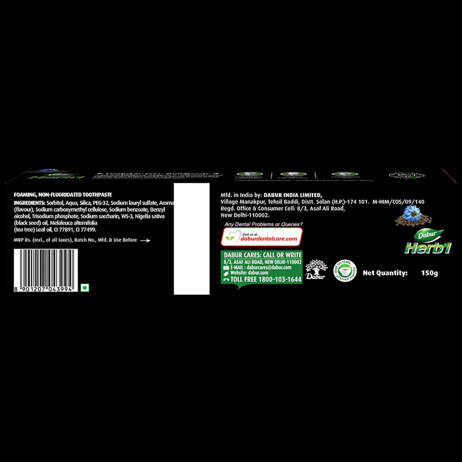 Dabur Herbal Complete Care Toothpaste - Blackseed