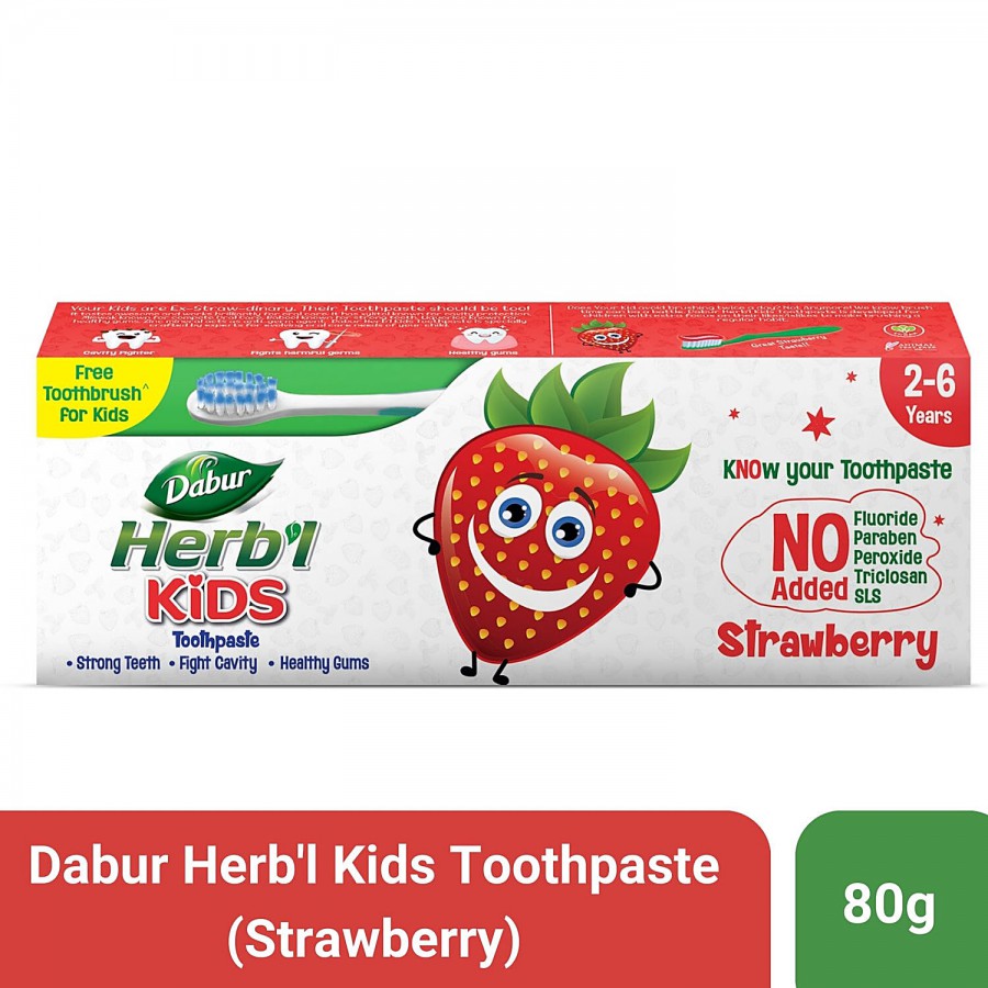 Dabur Herb'l Kids Toothpaste - Strawberry Flavour