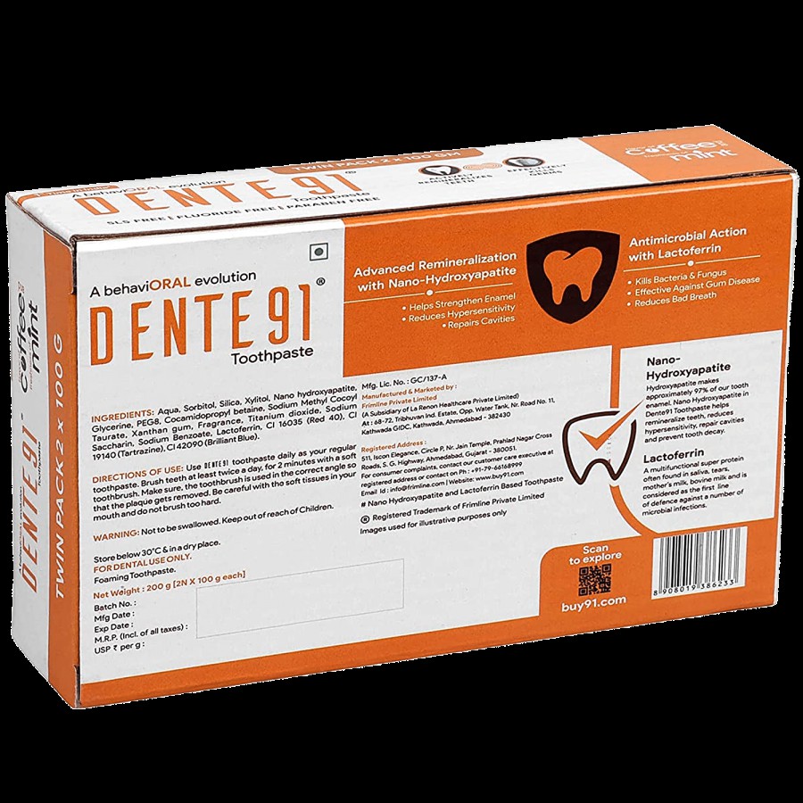 Dente91 Toothpaste - Coffee & Mint