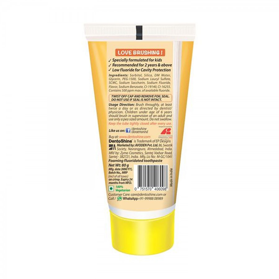 Dentoshine   Gel Toothpaste For Kids - Mango Flavour