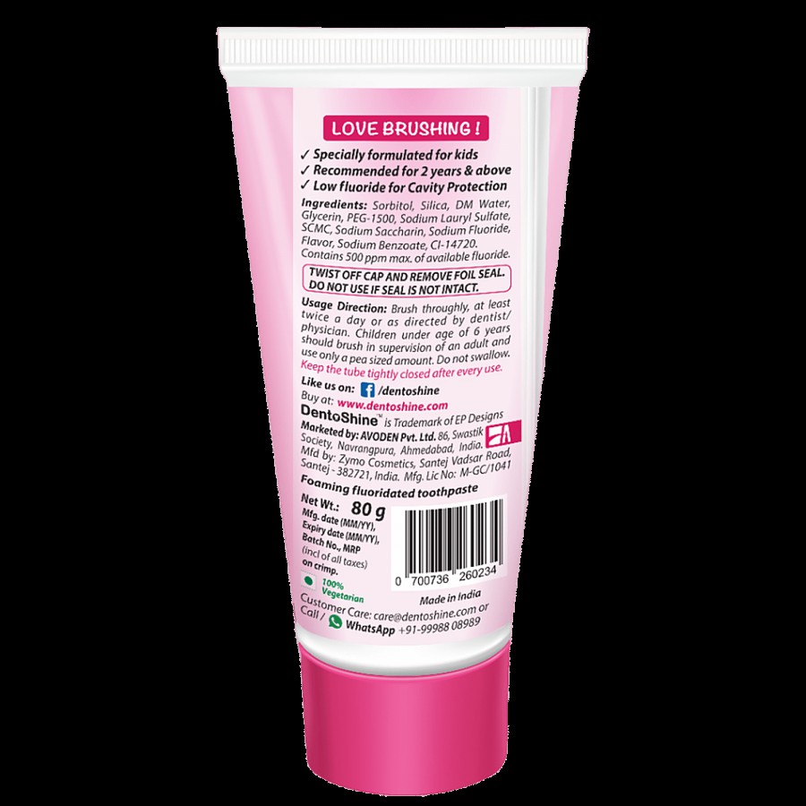 Dentoshine   Gel Toothpaste For Kids - Strawberry Flavour