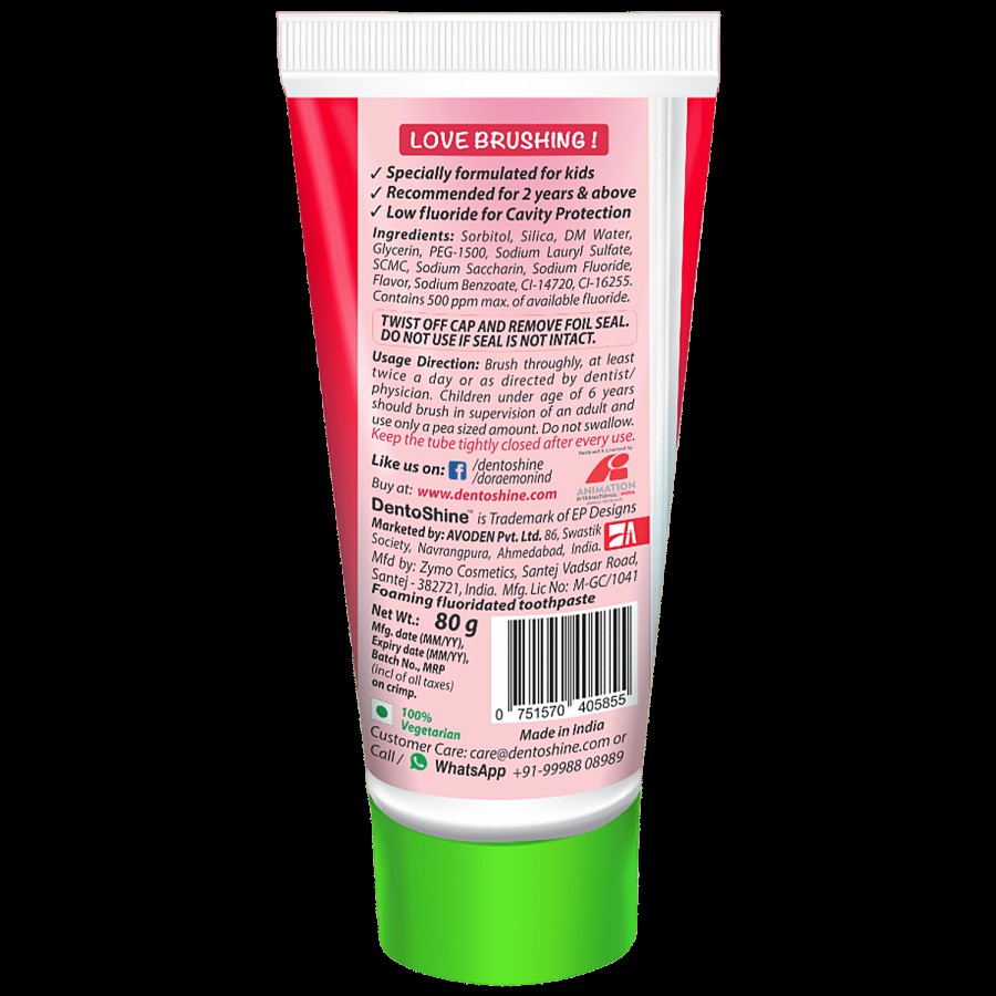 Dentoshine   Gel Toothpaste For Kids - Watermelon Flavour