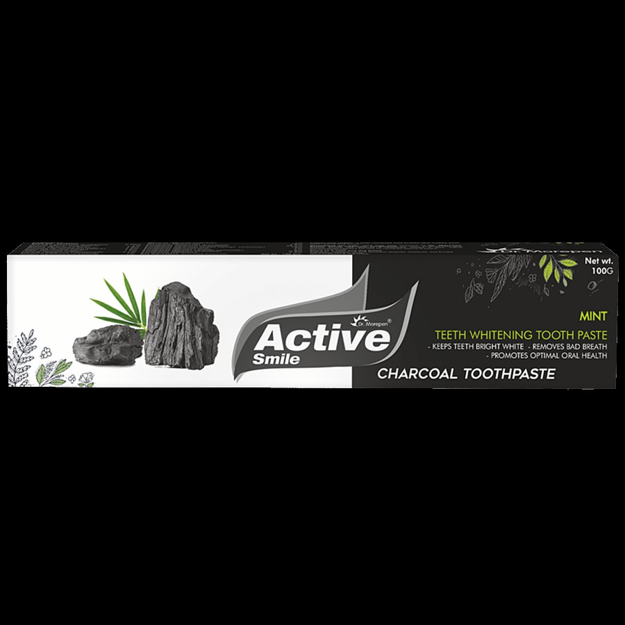 Dr. Morepen Active Smile Teeth Whitening Toothpaste - Charcoal