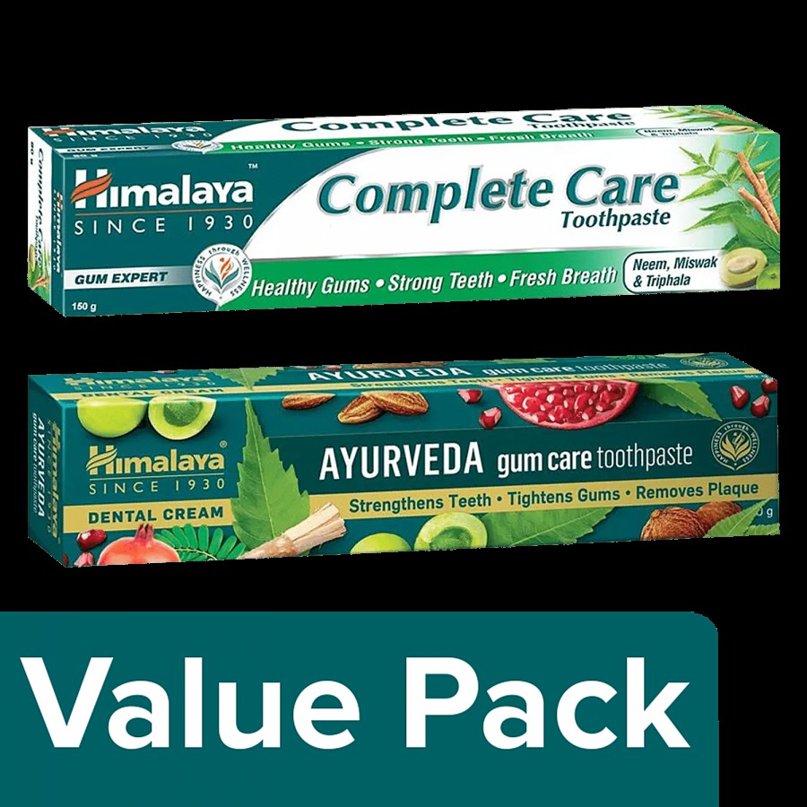 Himalaya Complete Care Toothpaste 150 g + Ayurveda Gum Care Toothpaste 150 g