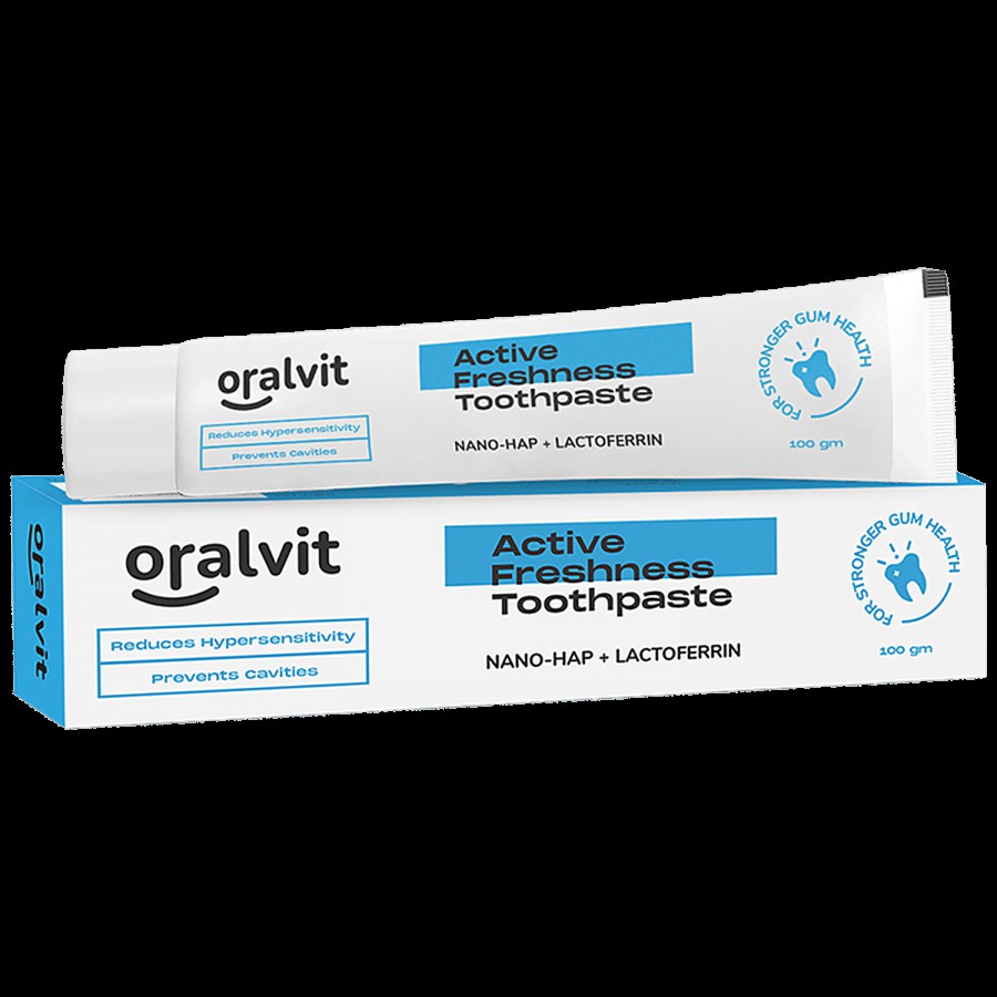 Oralvit Active Freshness Toothpaste With Nano-HAP & Lactoferrin - Daily Germ Protection