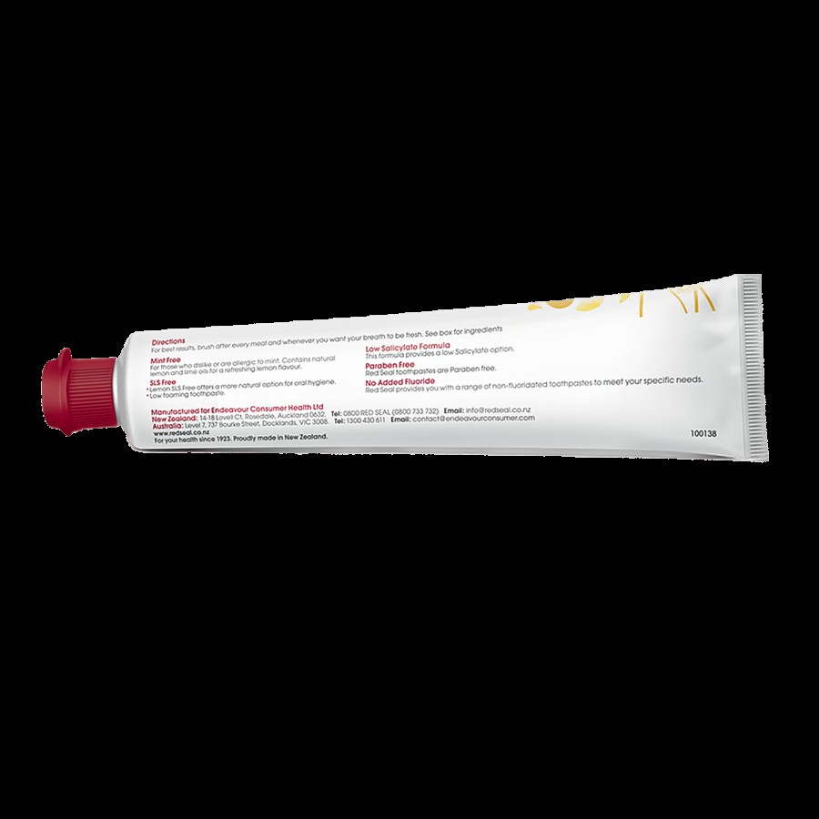 Red Seal Lemon SLS Free Herbal & Mineral Toothpaste