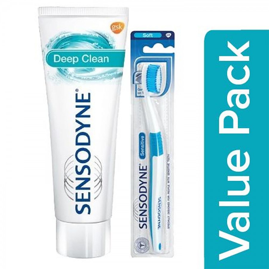 Sensodyne Sensitive Toothpaste - Deep Clean 70 g + Sensitive Toothbrush