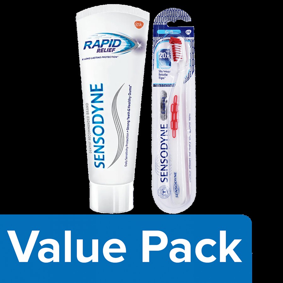 Sensodyne Sensitive Toothpaste 80g+Expert Toothbrush With 20x Slimmer & Soft Bristles 1pc