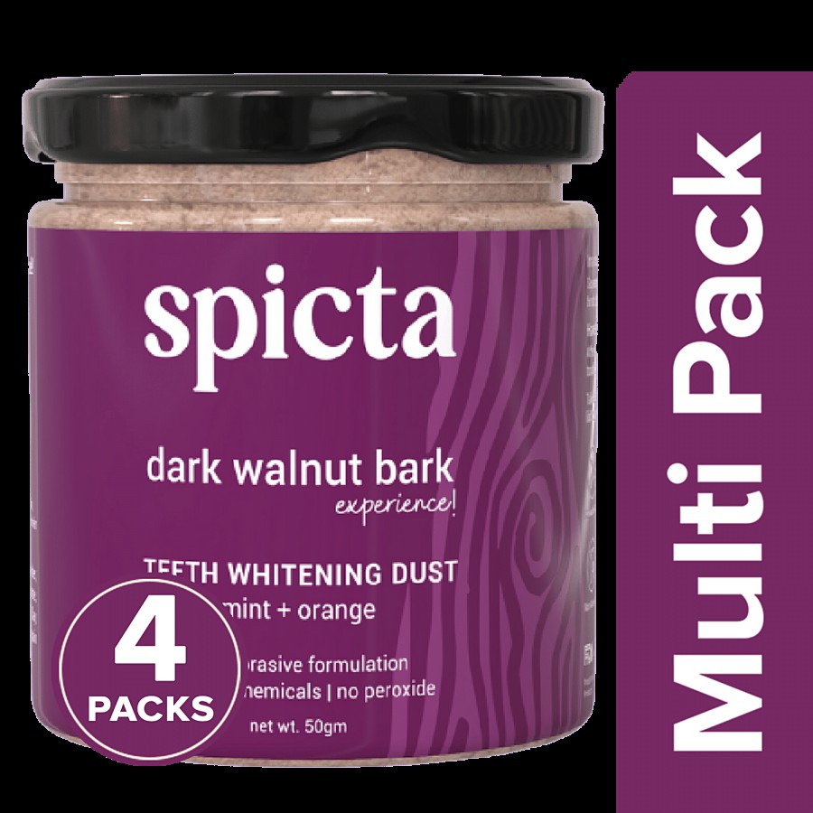 Spicta Walnut Bark Teeth Whitening Dust - With Bentonite Clay