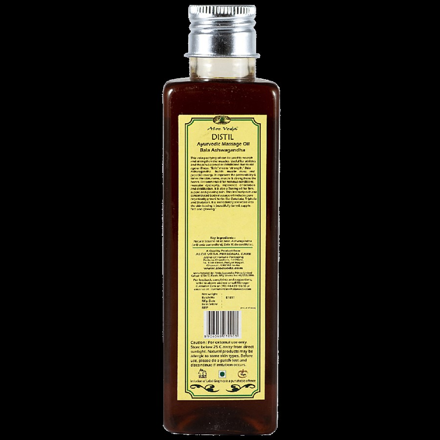 Aloe Veda Ayurvedic Massage Oil - Bala Ashwagandha