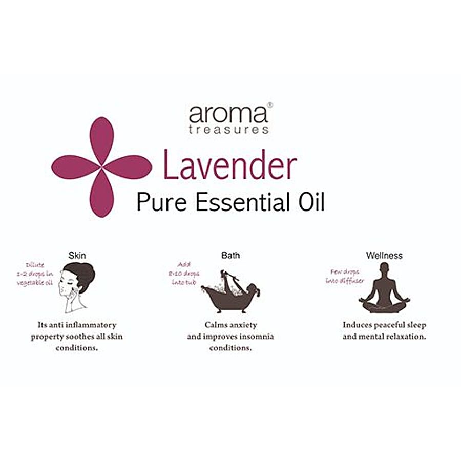 Aroma Treasures Lavender French Essentail Oil - 100% Pure & Natural