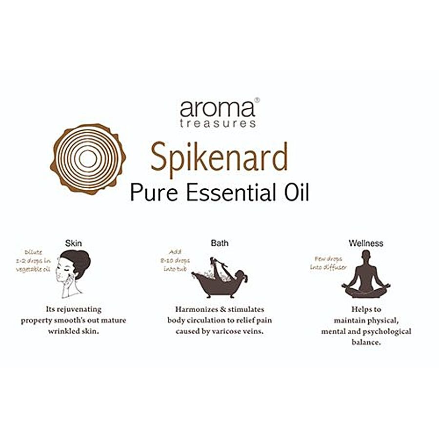 Aroma Treasures Spikenard (Jatamansi) Essential Oil - 100% Pure & Natural