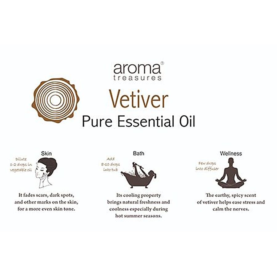 Aroma Treasures Vertiver Essential Oil - 100% Pure & Natural