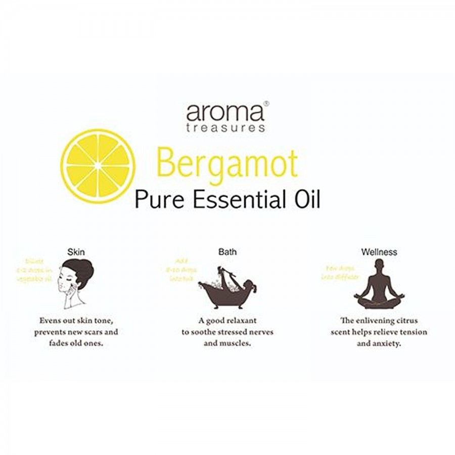 Aroma Treasures Bergamot Essential Oil - 100% Pure & Natural