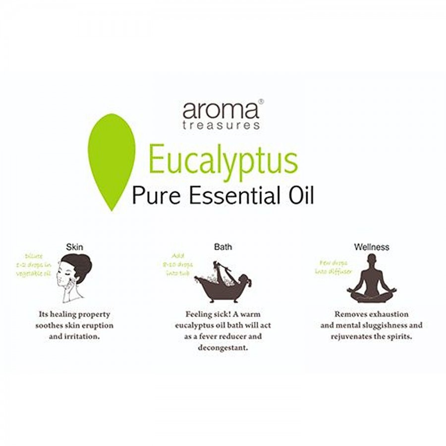 Aroma Treasures Eucalyptus Essential Oil - 100% Pure & Natural