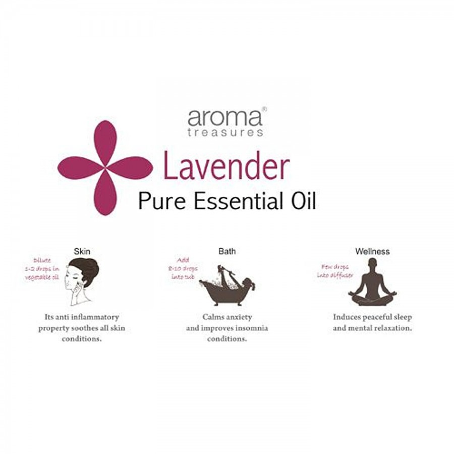 Aroma Treasures Lavender Essential Oil - 100% Pure & Natural