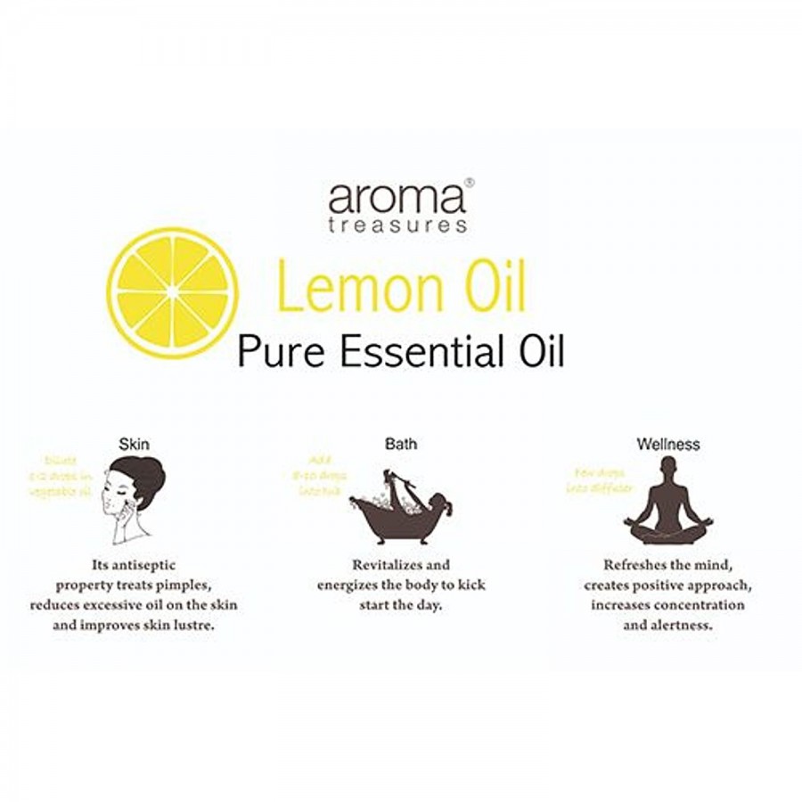 Aroma Treasures Lemon Essential Oil - 100% Pure & Natural