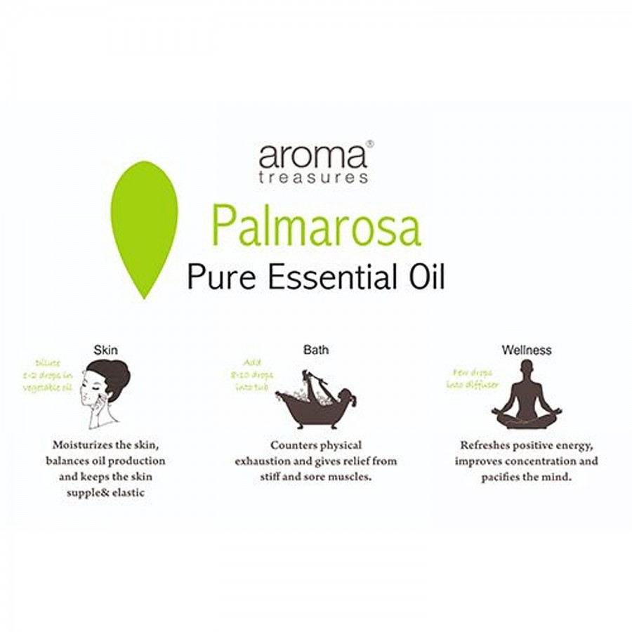 Aroma Treasures Palmarosa Essential Oil - 100% Pure & Natural