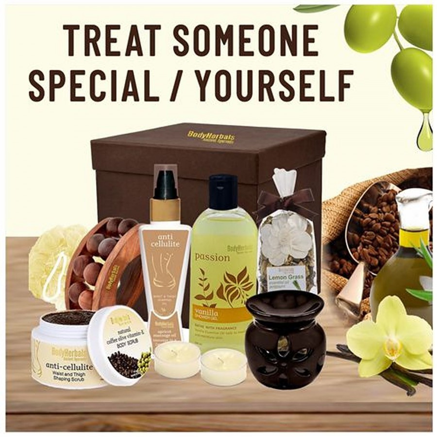 BodyHerbals Anti Cellulite Coffee Gift Hamper Skin Care Spa Set