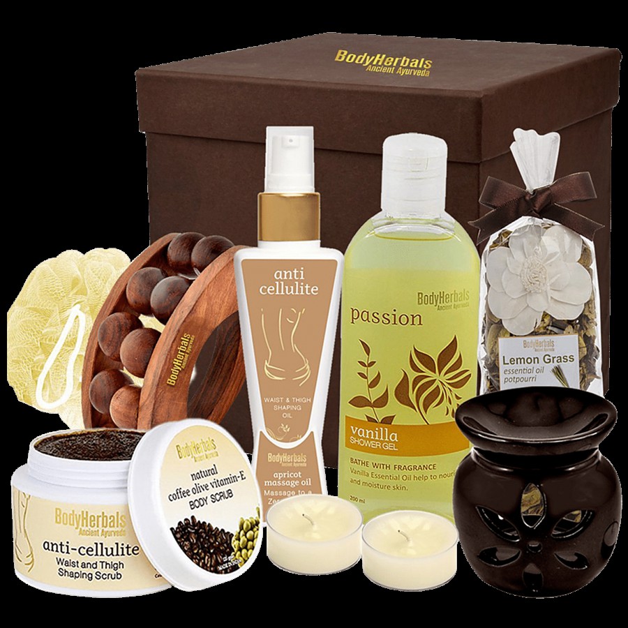 BodyHerbals Anti Cellulite Coffee Gift Hamper Skin Care Spa Set