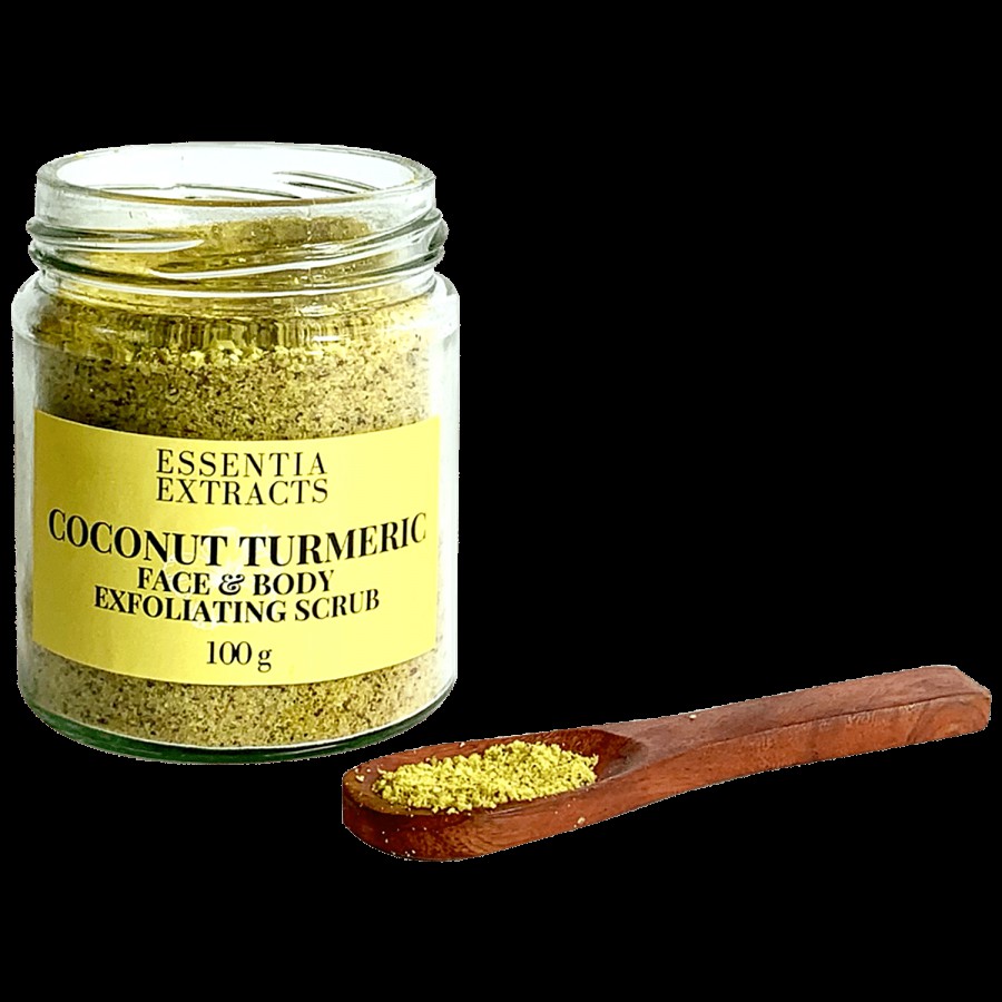 Essentia Extracts Coconut Turmeric Scrub - Exfoliates Skin