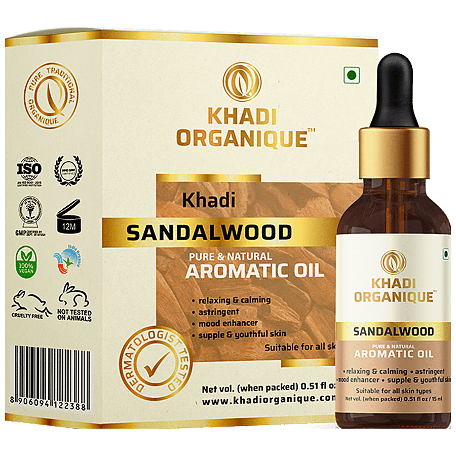 Khadi Organique Sandalwood Essential Oil - Pure & Aromatic