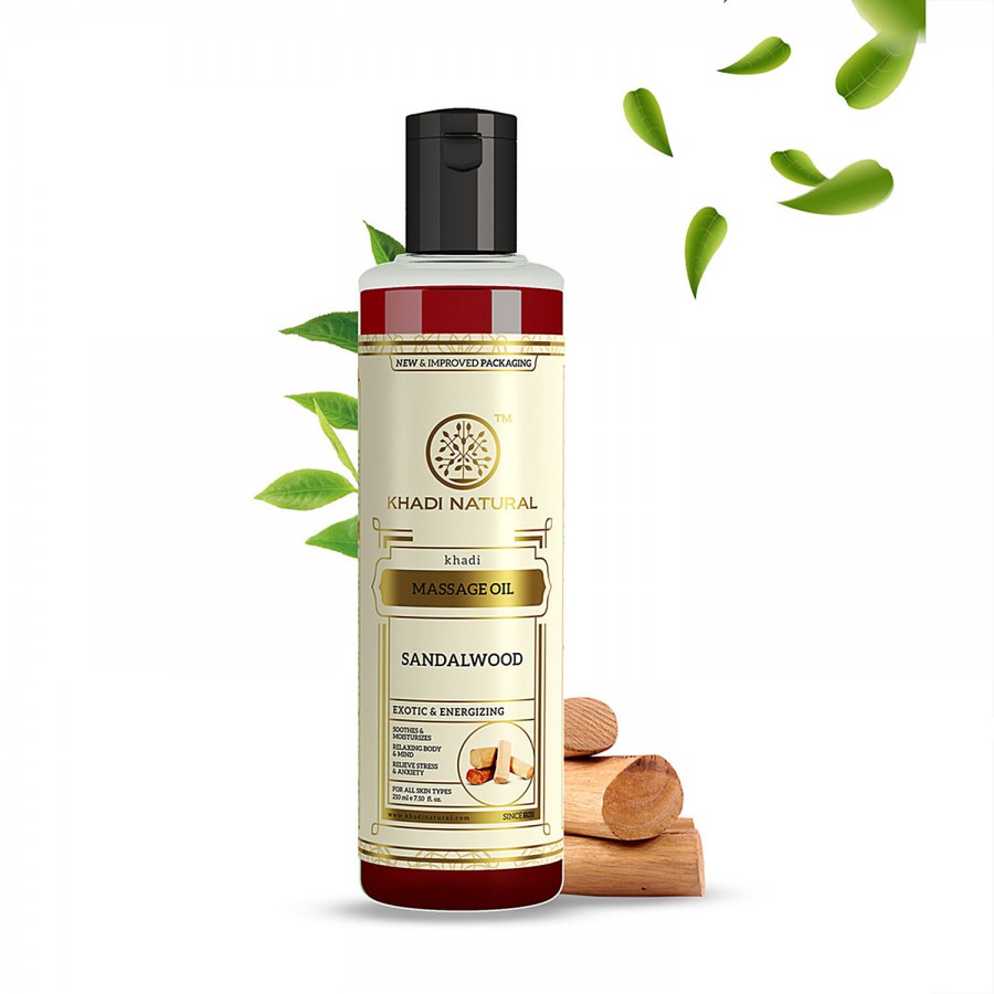 Khadi Natural Sandalwood Massage Oil - Soothes & Moisturizes