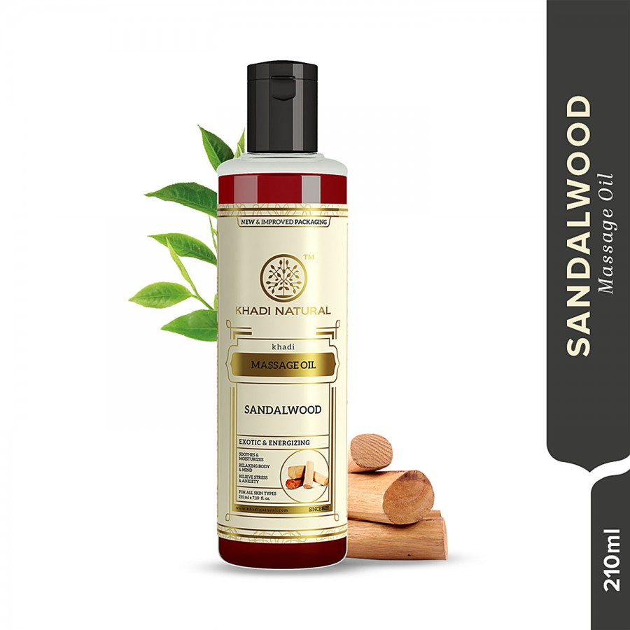 Khadi Natural Sandalwood Massage Oil - Soothes & Moisturizes