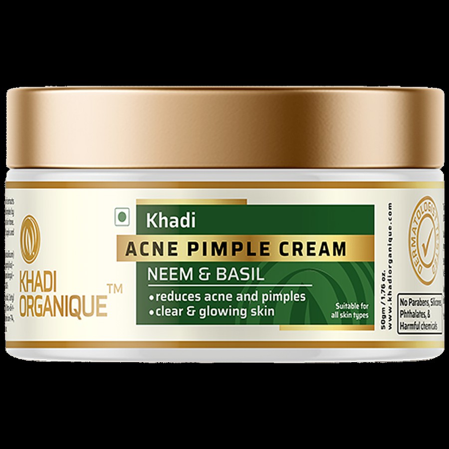 Khadi Organique Acne Pimple Cream - Neem & Basil