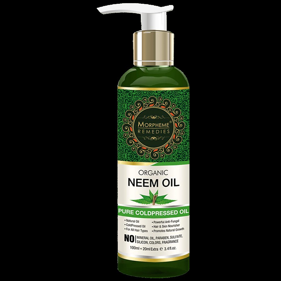 Morpheme Remedies Organic Neem Oil - Pure Coldpressed & Undiluted Oil