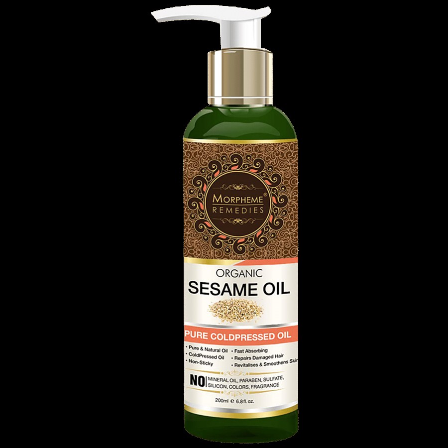 Morpheme Remedies Organic Sesame Oil - Pure Coldpressed Oil