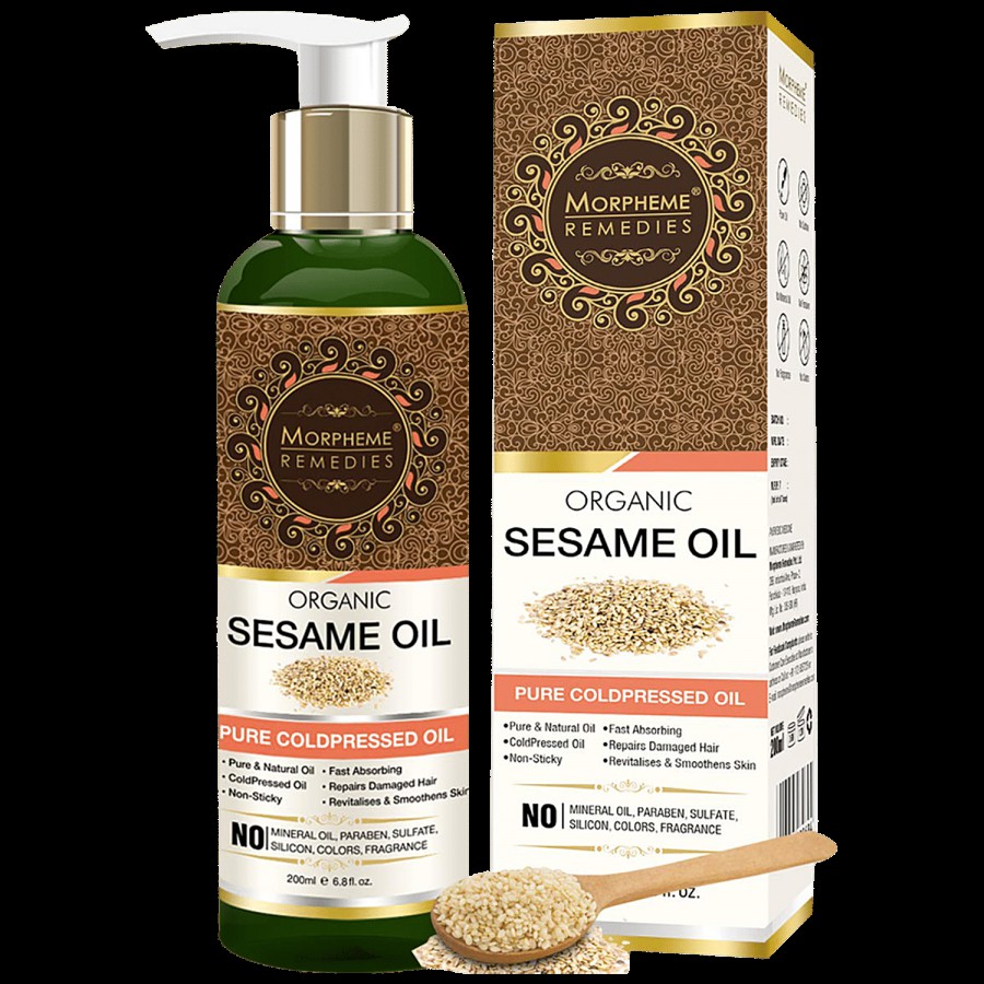 Morpheme Remedies Organic Sesame Oil - Pure Coldpressed Oil