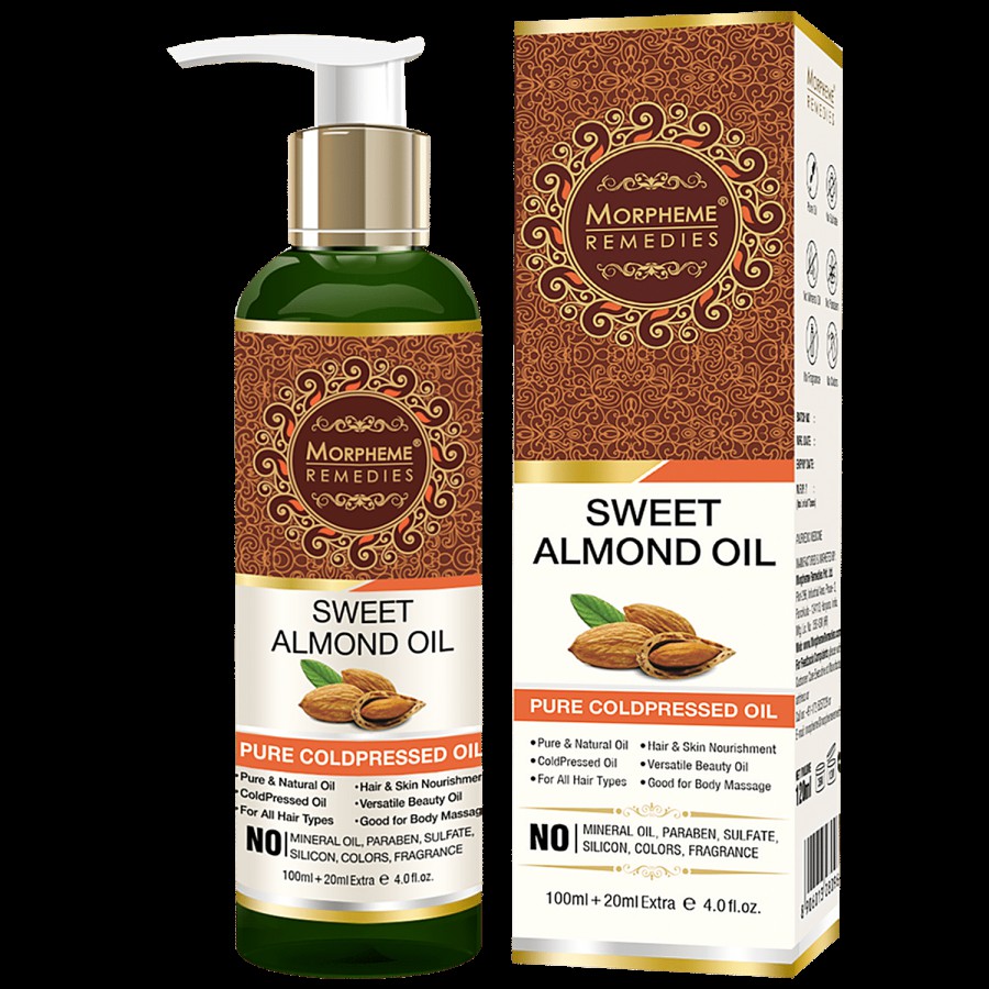 Morpheme Remedies Sweet Almond Oil - Pure Coldpressed Oil