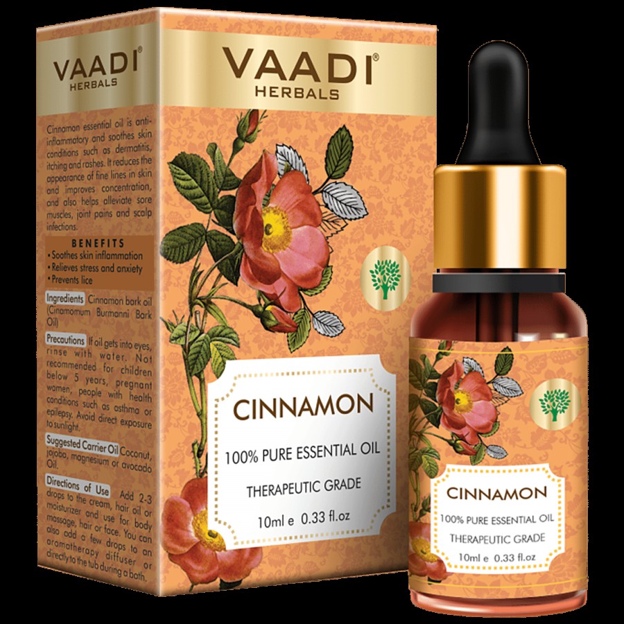 Vaadi Cinnamon Essential Oil - Soothes Skin Inflammation