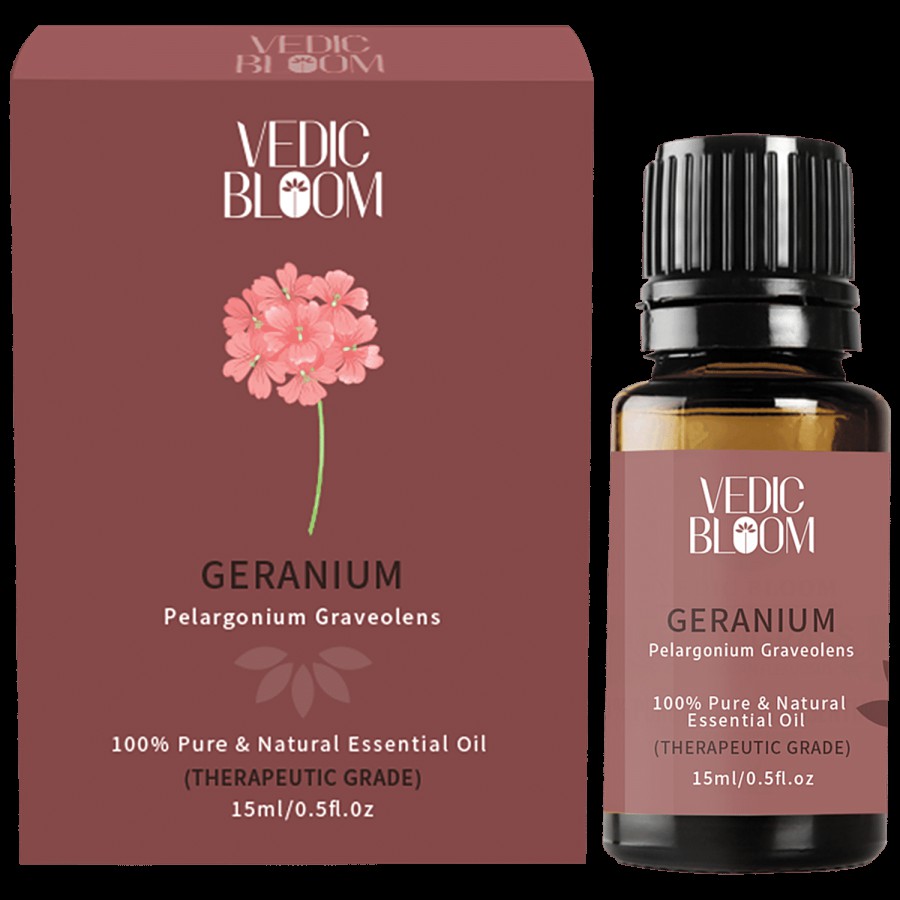 Vedic Bloom Geranium Essential Oil - 100% Pure & Natural