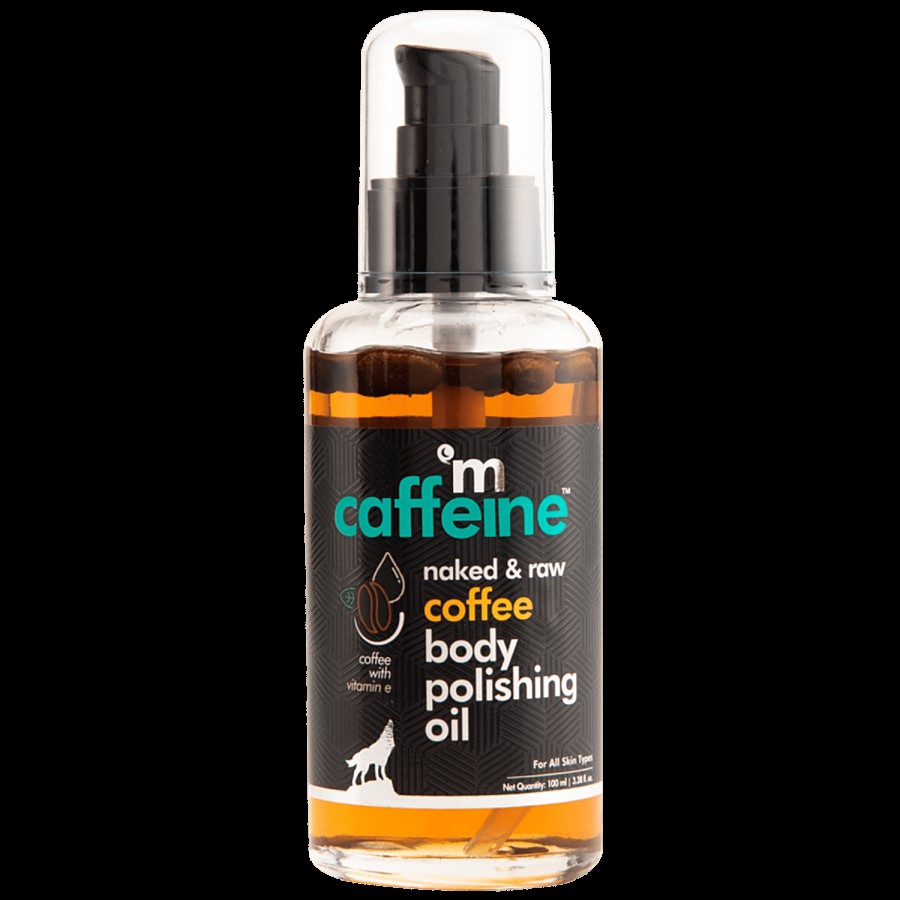 mCaffeine Naked & Raw Coffee Body Polishing Oil - Reduces Stretch Marks