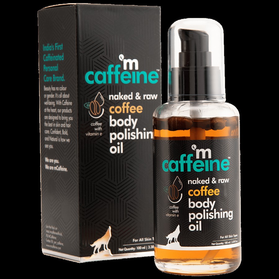 mCaffeine Naked & Raw Coffee Body Polishing Oil - Reduces Stretch Marks