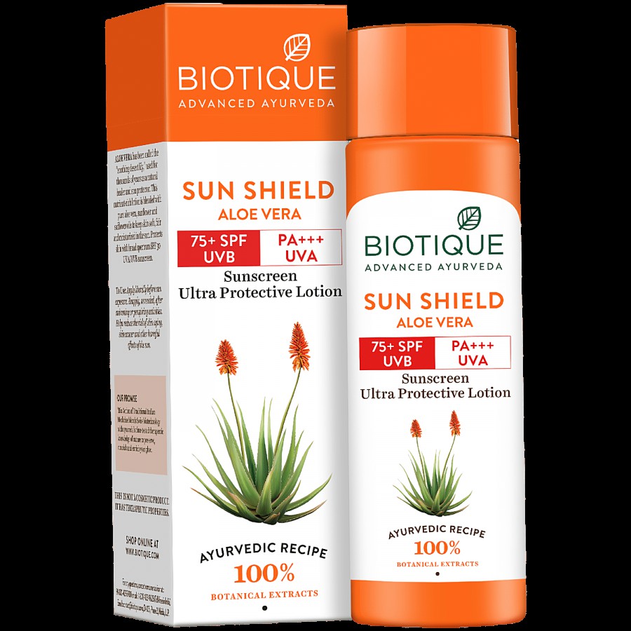 BIOTIQUE 75+ SPF UVA/UVB Sunscreen Ultra Soothing Body Lotion - Bio Vera