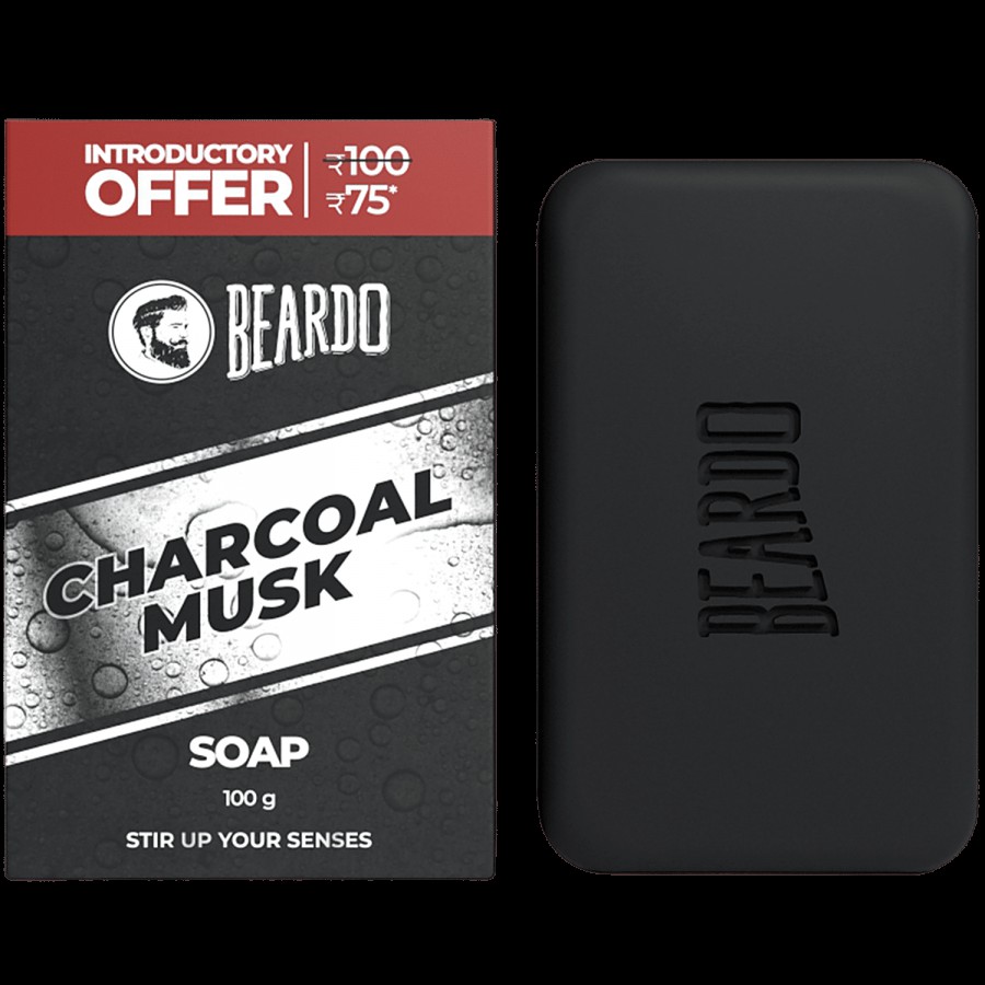 Beardo Beardo Activated Charcoal Musk Soap (100g)