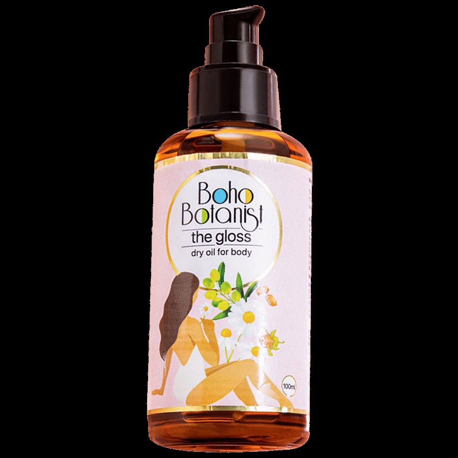 Boho Botanist The Gloss Dry Body Oil - Almond Shea & Argan Oil Hydrates Nourishes Non Sticky Glow