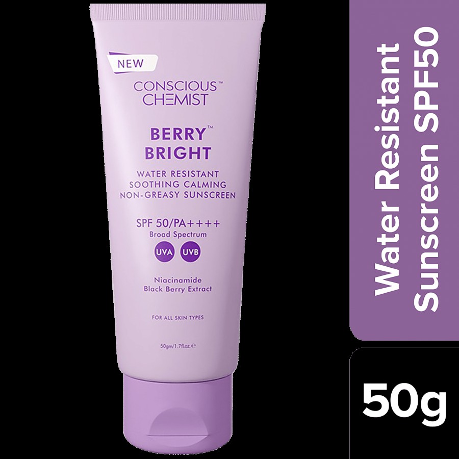 Conscious Chemist Berry Bright Water Resistant Sunscreen - SPF 50 PA ++++