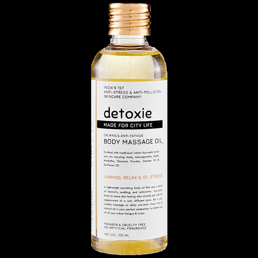 Detoxie Calming & Anti-Fatigue Body Massage Oil - Light Weight