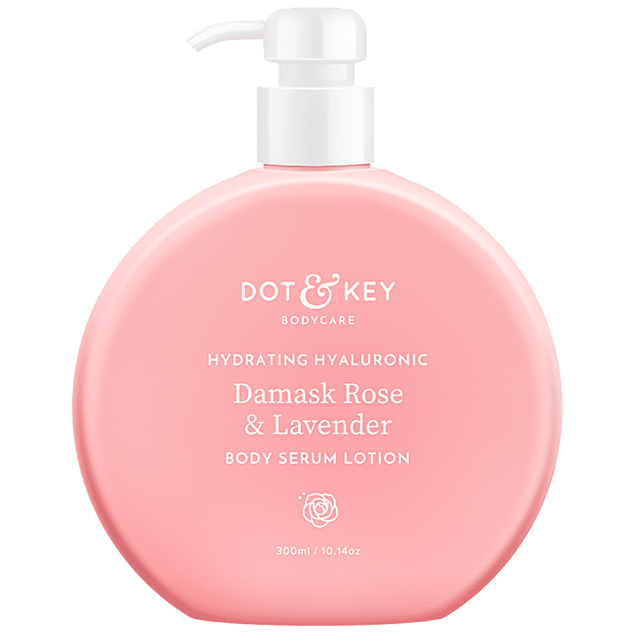 Dot & Key Hydrating Hyaluronic Damask Rose & Lavender Body Serum Lotion - Non-greasy Moisturized Freshness