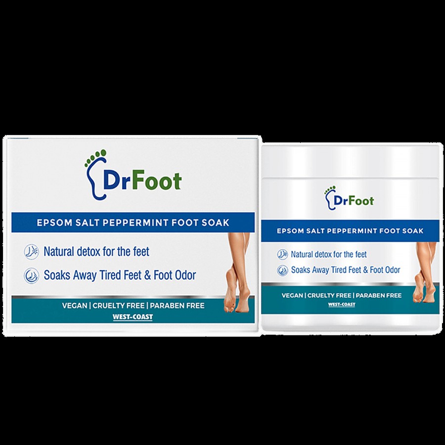 Dr Foot  Epsom Salt Peppermint Foot Soak - Magnesium Sulphate For Muscle Aches